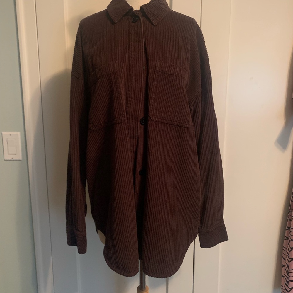 Babaton oversized brown corduroy shacket